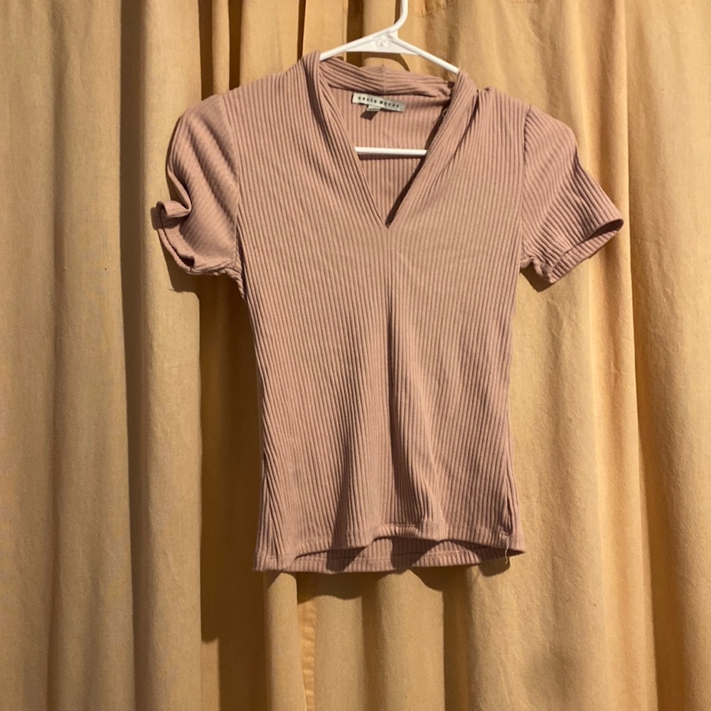 Pink low neck shirt